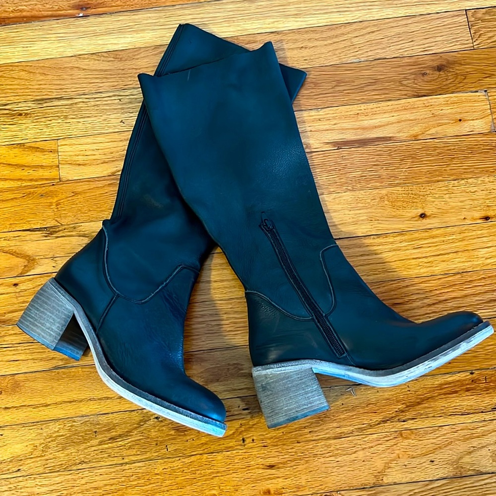 Free People Essential Knee High Boot EU 38 Washed Out Black
